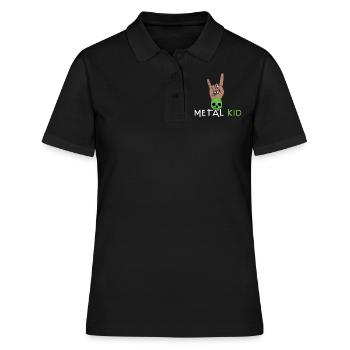 Rock Sign Rock Hand Metal Kid Music Lover Skeleton - Women's Polo Shirt - black - Front - Ailine (174cm)