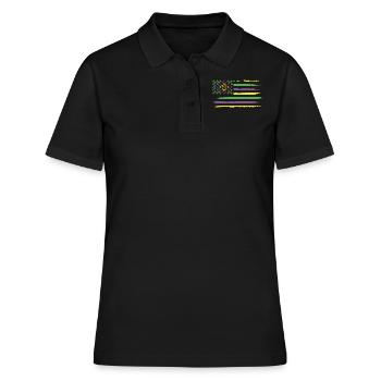 US Flag Festival Parade Beads Mardi Gras 2023 - Frauen Polo Shirt - Schwarz - Vorne - Ailine (174cm)