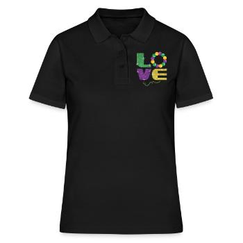 Love New Orleans Festival Parade Beads Mardi Gras - Frauen Polo Shirt - Schwarz - Vorne - Ailine (174cm)