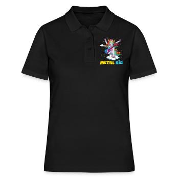 Guitare Licorne Arc-en-ciel Métal Kid Musique Rock Sign - Polo Femme - noir - Devant - Ailine (174cm)