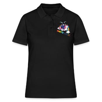 Métal Lourd Licorne Squelette Rocker Rock Heavy - Polo Femme - noir - Devant - Ailine (174cm)