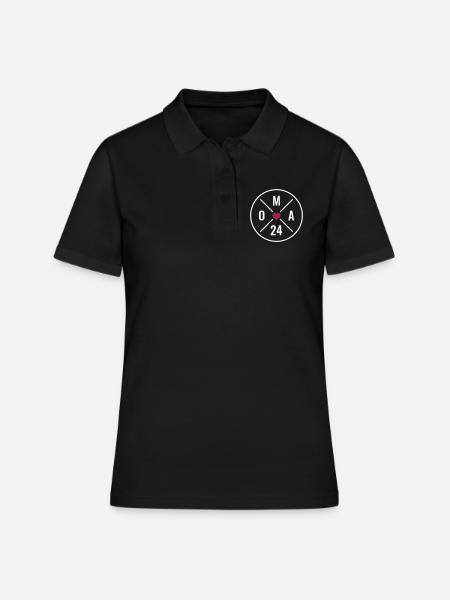 Oma 24 - Oma Herz - Oma 2024 - Frauen Polo Shirt - Schwarz