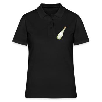 Message romantique vintage dans une bouteille avec un message ancien - Polo Femme - noir - Devant - Ailine (174cm)