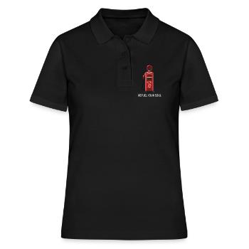 Station de café - Rechargez votre âme - Polo Femme - noir - Devant - Ailine (174cm)