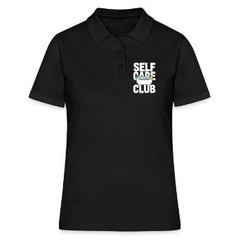 Self Care Club mit Schaumbad und Ente - Frauen Polo Shirt - Schwarz - Vorne - Ailine (174cm)