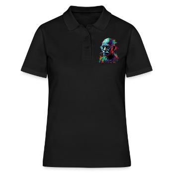 Lauréat du prix Nobel de la paix Mahatma Gandhi Gift - Polo Femme - noir - Devant - Ailine (174cm)