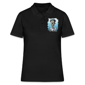 Zombie Zombies Untote Halloween - Frauen Polo Shirt - Schwarz - Vorne - Ailine (174cm)