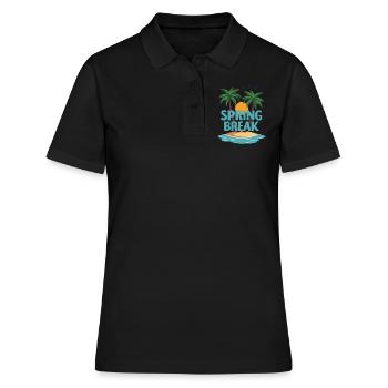 Spring Break Palmen Strand - Frauen Polo Shirt - Schwarz - Vorne - Ailine (174cm)