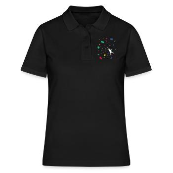 Climbing Boulder wall Rock climbers Bouldering - Women's Polo Shirt - black - Front - Ailine (174cm)