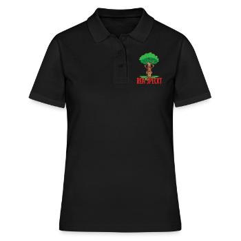 Rotwild Hirsch Hirschkuh Reh Reh Speckt im Wald - Frauen Polo Shirt - Schwarz - Vorne - Ailine (174cm)