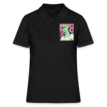 Cartoon: Starke japanische Anime-Fans und Bros - Frauen Polo Shirt - Schwarz - Vorne - Ailine (174cm)