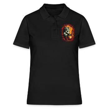 Der Stinktier mit der Lampe im Verlies - Frauen Polo Shirt - Schwarz - Vorne - Ailine (174cm)