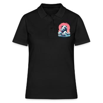 Affichage japonais : Drink Kanagawa Soda - Polo Femme - noir - Devant - Ailine (174cm)