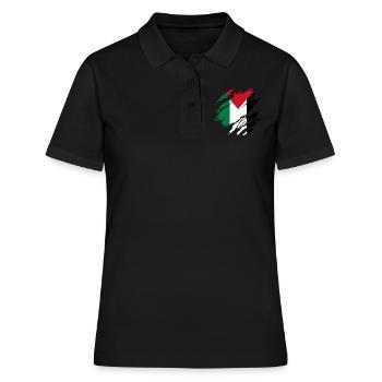 Gaza Palestine Drapeau palestinien - Polo Femme - noir - Devant - Ailine (174cm)