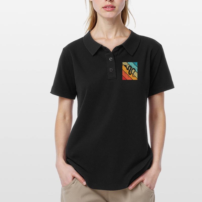 Snake Retro Reptile Python Idée cadeau Polo Femme
