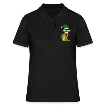 Elf Elf Elf, Lustige Weihnachten lustige Weihnachten - Frauen Polo Shirt - Schwarz - Vorne - Ailine (174cm)