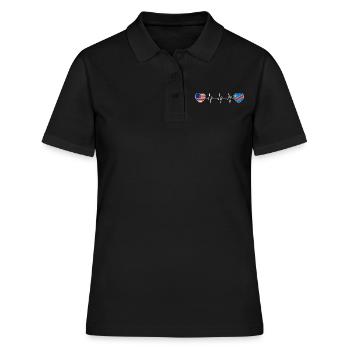 Demokratische Republik Kongo - Frauen Polo Shirt - Schwarz - Vorne - Ailine (174cm)