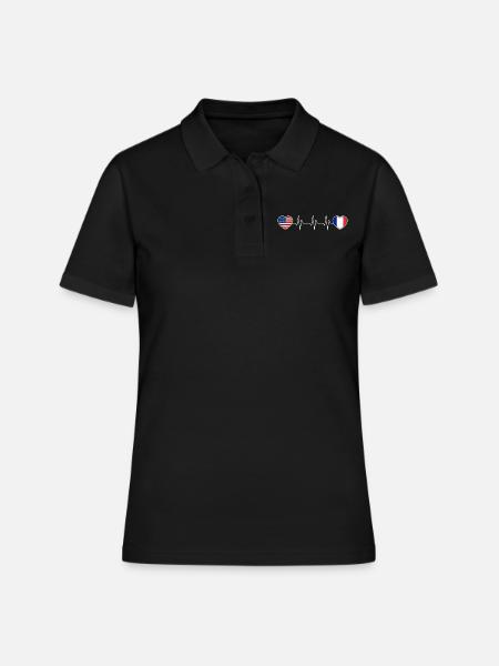 Frankreich - Frauen Polo Shirt - Schwarz