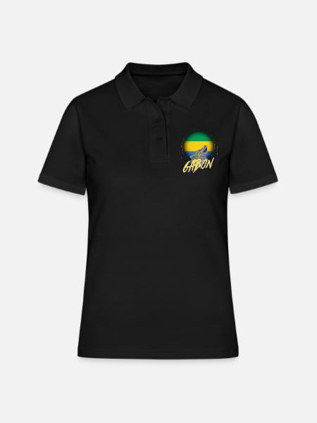 Gabon - Polo Femme - noir