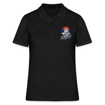 Serbien - Frauen Polo Shirt - Schwarz - Vorne - Ailine (174cm)