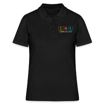 Yoga Die Elemente des Wohlbefindens Periodensystem - Frauen Polo Shirt - Schwarz - Vorne - Ailine (174cm)