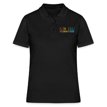 Trail Das Periodensystem der Elemente der Freiheit - Frauen Polo Shirt - Schwarz - Vorne - Ailine (174cm)