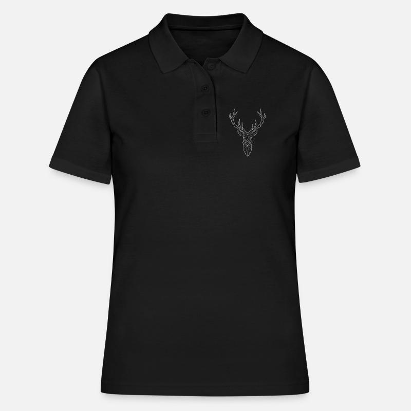 Deer head in triangle design (white) - Women's Polo Shirt - black