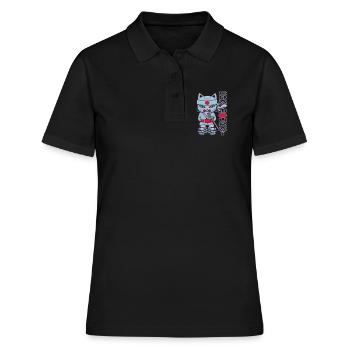 Chat mouraï flex - Frauen Polo Shirt - Schwarz - Vorne - Ailine (174cm)
