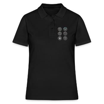 Airplane Flight Instruments - Women's Polo Shirt - black - Front - Ailine (174cm)