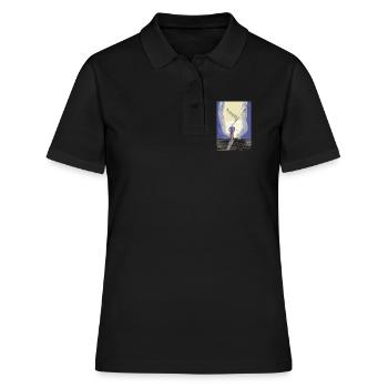 Jenseits des Horizonts: Eine kosmische Odyssee - Frauen Polo Shirt - Schwarz - Vorne - Ailine (174cm)