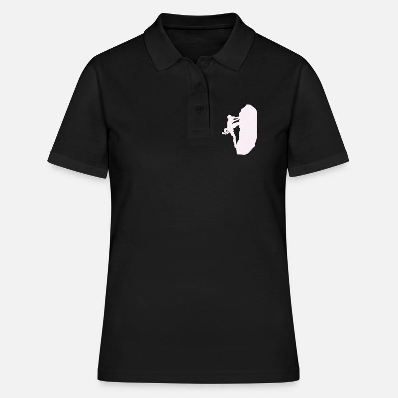 klettern_bergsteigen_silhouette- - Women's Polo Shirt - black