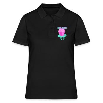 90s Bling - 90er Jahre Nostalgie Humor - Frauen Polo Shirt - Schwarz - Vorne - Ailine (174cm)