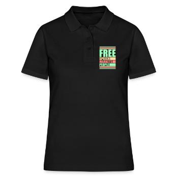 Marché de la liberté d’expression Peuple Libertarian Freedom Logo - Polo Femme - noir - Devant - Ailine (174cm)