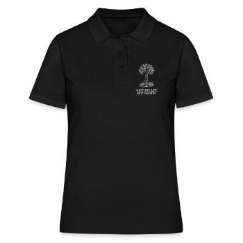 Arbre de paix anti-guerre - Nourrir la vie, pas l’armure - Polo Femme - noir - Devant - Ailine (174cm)