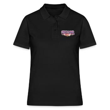 Buzzer lettering with flowers - Women's Polo Shirt - black - Front - Ailine (174cm)
