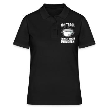 ABDL Windel Diaper Geschenk - Frauen Polo Shirt - Schwarz - Vorne - Ailine (174cm)