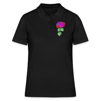 hydrangea, plant, flower, colorful, spring, nature - Women's Polo Shirt - black - Front - Ailine (174cm)