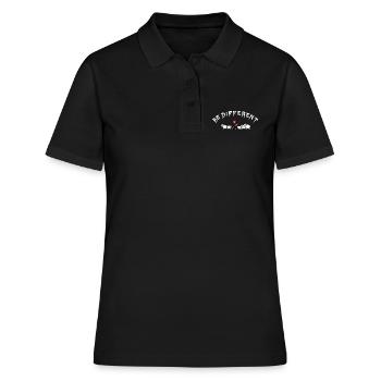 Schaf - sei anders - Hardrockschaf - Frauen Polo Shirt - Schwarz - Vorne - Ailine (174cm)