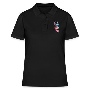 Dobermann - Frauen Polo Shirt - Schwarz - Vorne - Ailine (174cm)