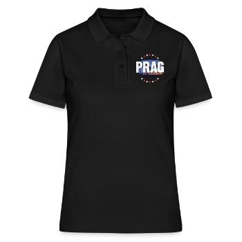 Prag - Frauen Polo Shirt - Schwarz - Vorne - Ailine (174cm)