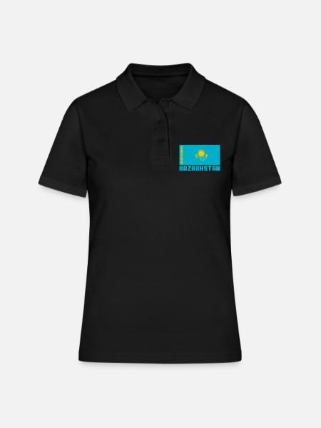 Kazakhstan - Polo Femme - noir