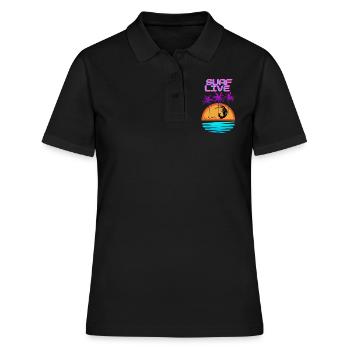 Surf Live - Frauen Polo Shirt - Schwarz - Vorne - Ailine (174cm)