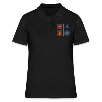Vier Elemente - Frauen Polo Shirt - Schwarz - Vorne - Ailine (174cm)