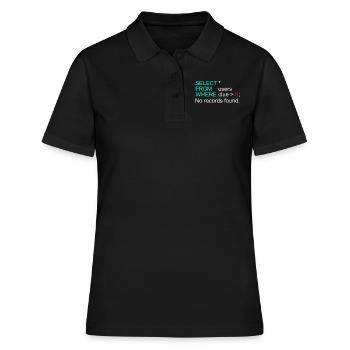 Données de base de données SQL Programmer Administration - Polo Femme - noir - Devant - Ailine (174cm)