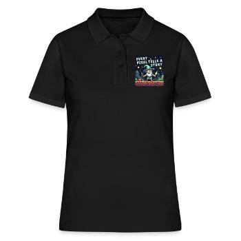 Chaque pixel raconte une histoire - Retro Gaming - Polo Femme - noir - Devant - Ailine (174cm)