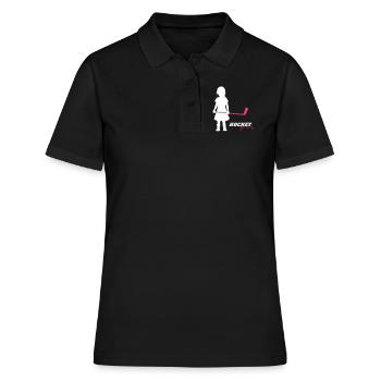 Hockey Girl I - Frauen Polo Shirt - Schwarz - Vorne - Ailine (174cm)