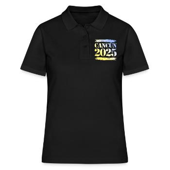 Cancun 2025 - Frauen Polo Shirt - Schwarz - Vorne - Ailine (174cm)