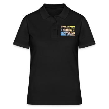 Ich werde Bald Schwester - Frauen Polo Shirt - Schwarz - Vorne - Ailine (174cm)