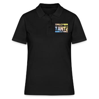 Ich werde Bald Tante - Frauen Polo Shirt - Schwarz - Vorne - Ailine (174cm)