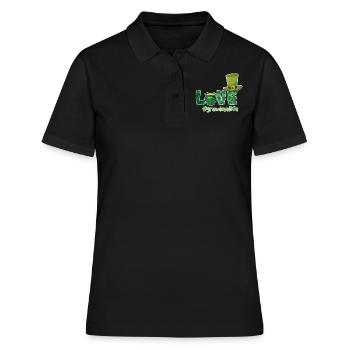 Shamrock Love Grandma Saint Patrick Day - Frauen Polo Shirt - Schwarz - Vorne - Ailine (174cm)